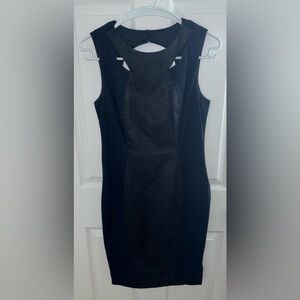NWT Cache Colorblock Dress Navy/Black, Mesh Textured, Cut Out Back, Size 6